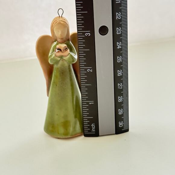 Vintage Ceramic Hand Painted Angel Christmas Ornament - Picture 4 of 6